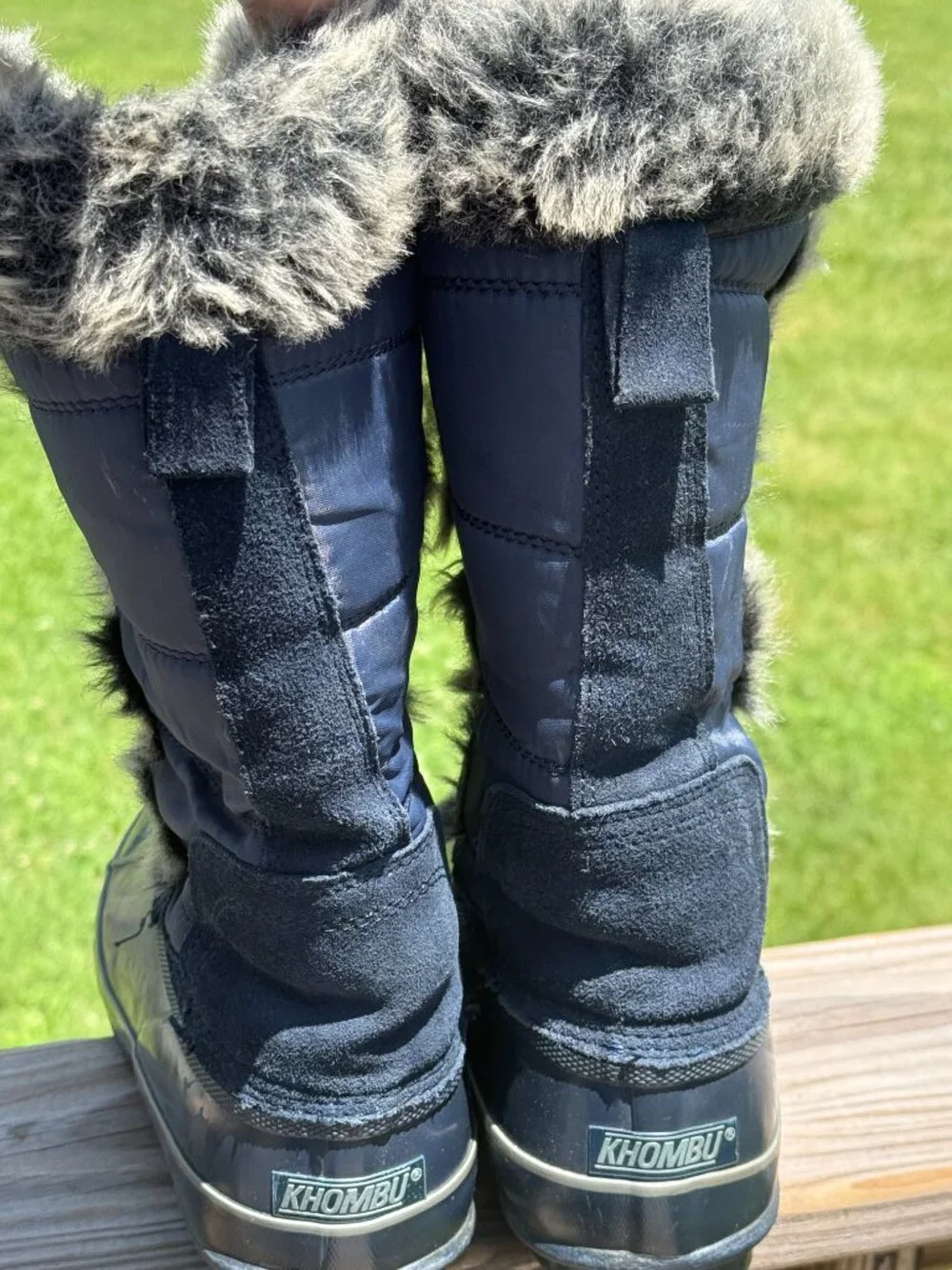 Khombu Bryce Faux Fur Winter Snow Boots Navy Cozy Cabincore Size 9M 3934